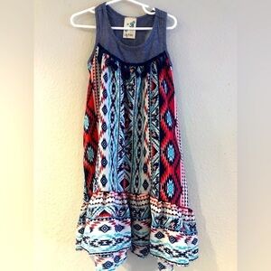 Lily Bleu Boho Aztec Print Dress Girls size 6